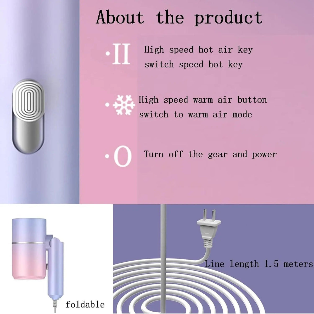 Folding & Portable Hair Dryer Souq Al Riyad