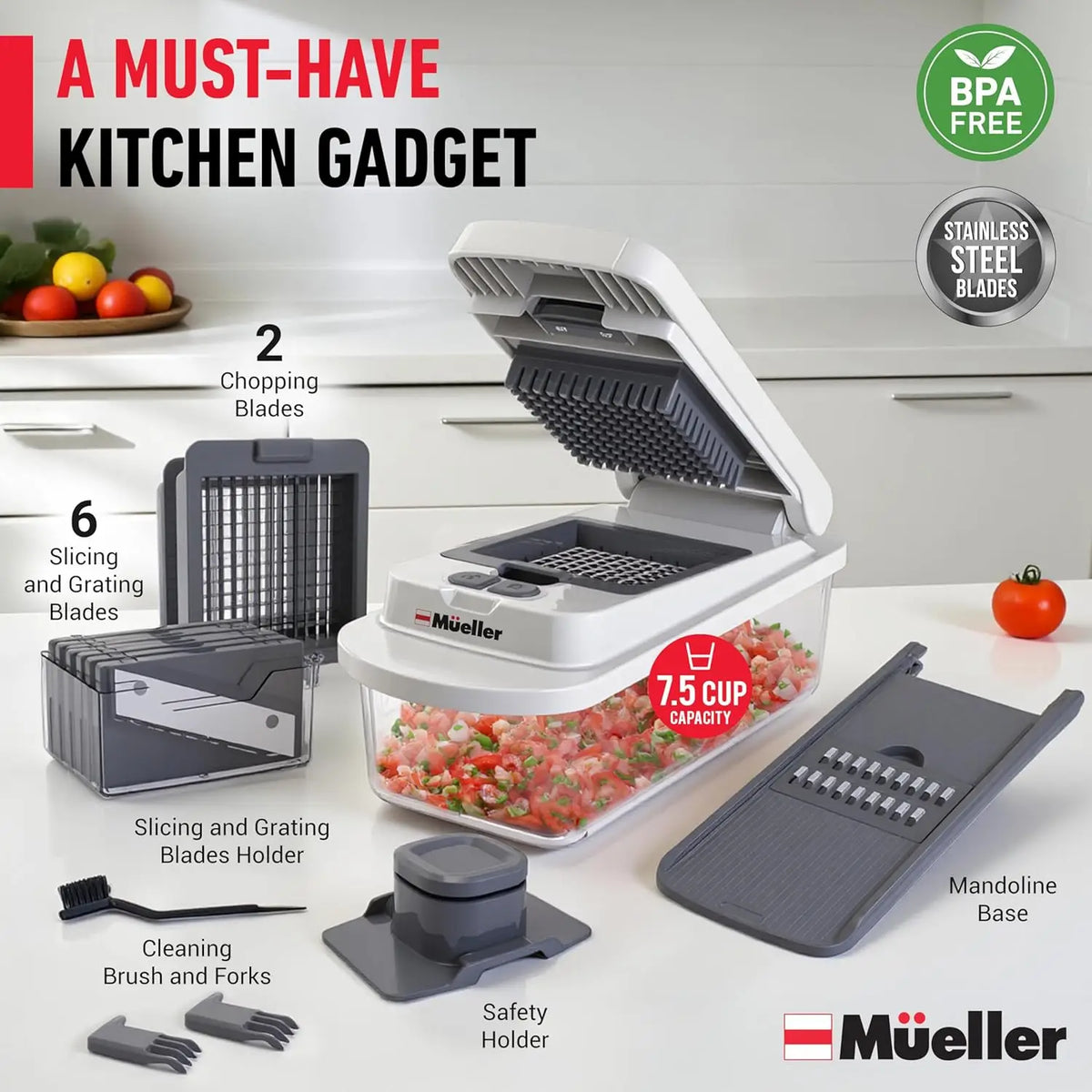 Mueller Pro-Series 10-in-1 Vegetable Chopper
