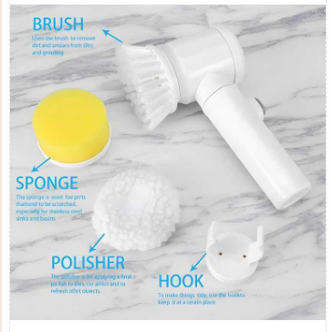 5-in-1 Electric Spin Scrubber Brush – Multi-Purpose Cleaning Brush