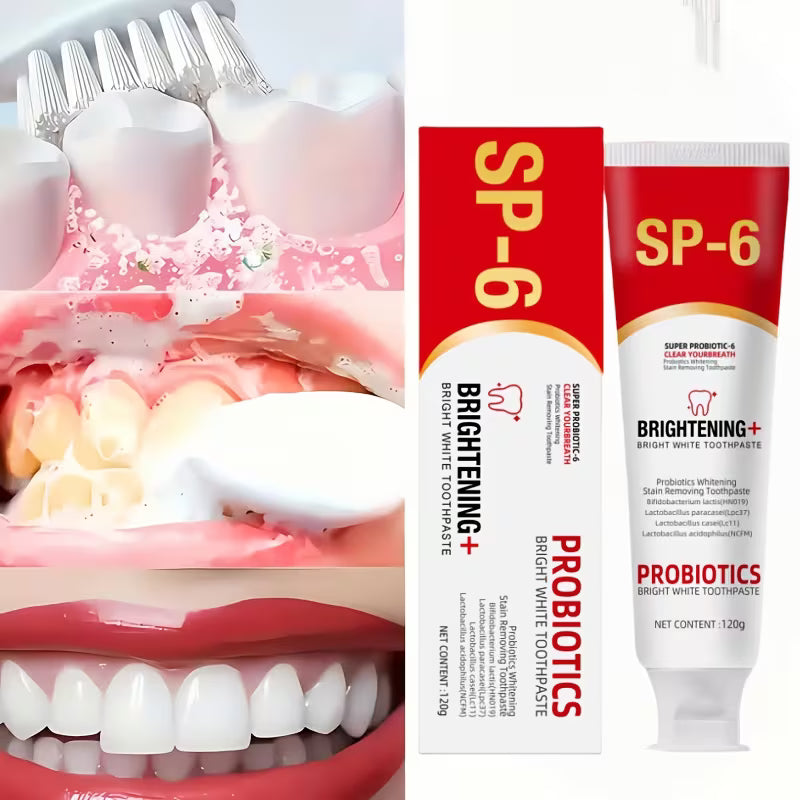 SP-6 Ultra Whitening Toothpaste 120g – Advanced Whitening & Oral Care Formula – Fresh Breath & Plaque Defense